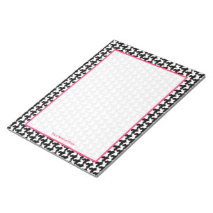 Bloc-notes personnalisé à carreaux et rose