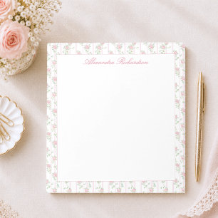 Bloc-notes personnalisé aquarelle fleurs roses