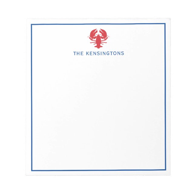 Bloc-notes personnalisé au homard (Devant)