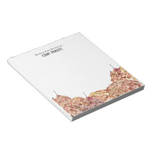 Bloc-notes personnalisé avec bordure d'hortensia r