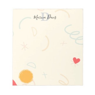 Bloc-notes personnalisé avec monogramme joyeux