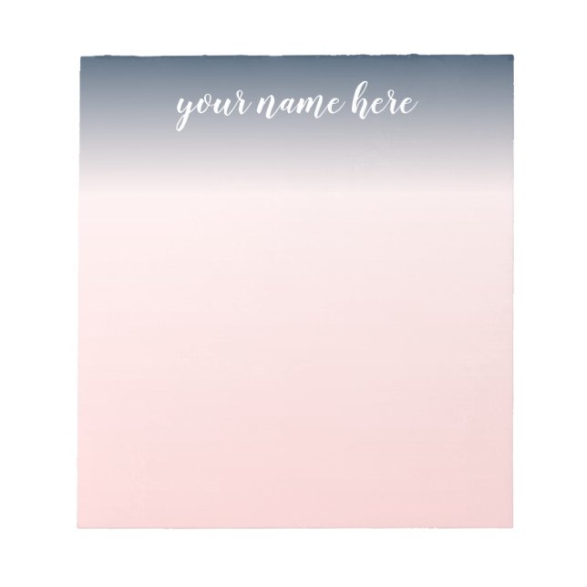 Bloc-notes personnalisé bleu et rose (Devant)