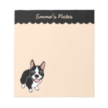 Bloc-notes personnalisé Boston Terrier 5,5 po x 6 