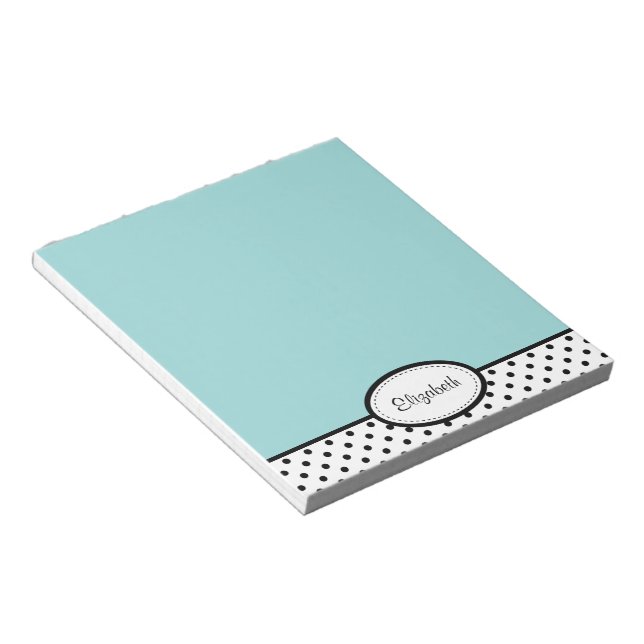 Bloc-notes personnalisé Chic Polka Dot Blue (Incliné)