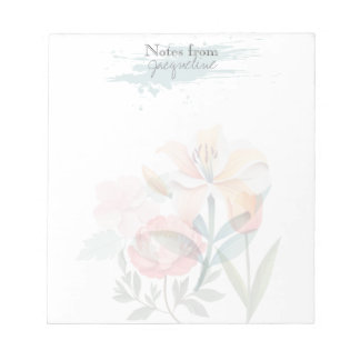 Bloc-notes personnalisé classique botanique rose f