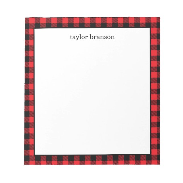 Bloc-notes personnalisé de Buffalo Plaid (Devant)