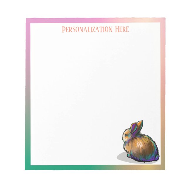 Bloc-notes personnalisé de petit lapin mignon (Devant)