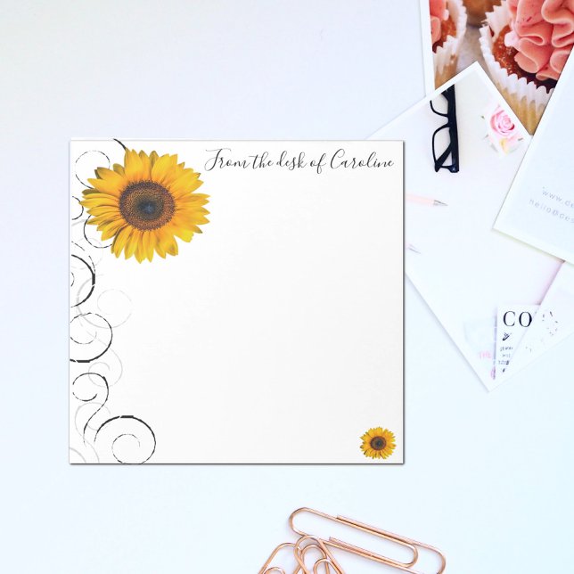 Bloc-notes personnalisé de tournesol (Créateur téléchargé)