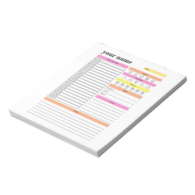 Bloc-notes personnalisé du planificateur quotidien (Tourné)
