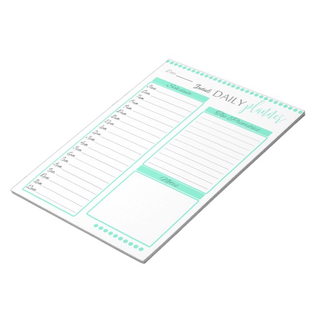 Bloc-notes personnalisé du planificateur quotidien (Incliné)