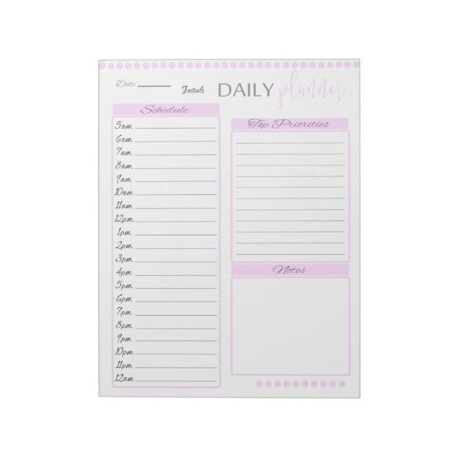 Bloc-notes personnalisé du planificateur quotidien (Tourné)