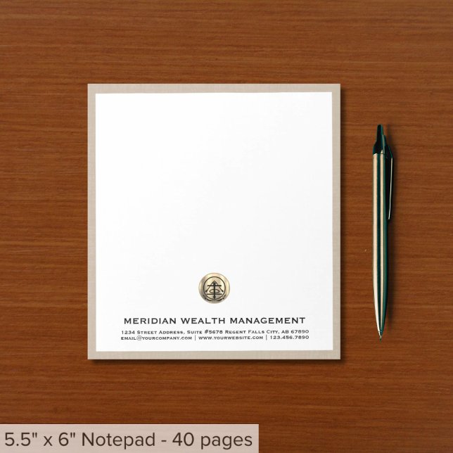 Bloc-notes personnalisé en lin beige (Créateur téléchargé)