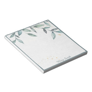 Bloc-notes personnalisé feuilles aquarelle