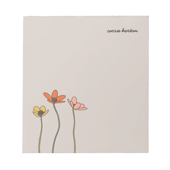 Bloc-notes personnalisé fleur sauvage (Devant)