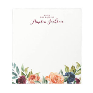 Bloc-notes personnalisé floral marine pêche Papete