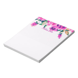 bloc-notes personnalisé floral rose personnalisé