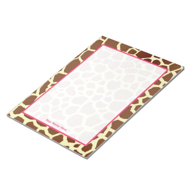 Bloc-notes personnalisé girafe et rose (Incliné)