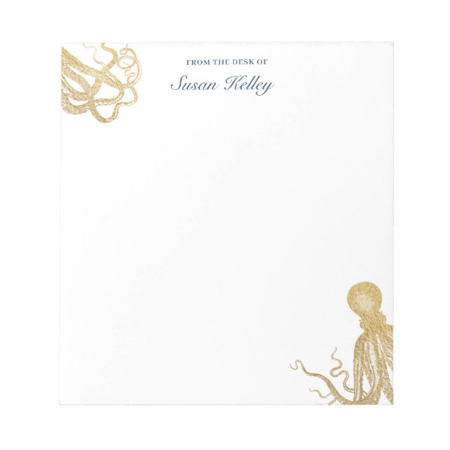 Bloc-notes personnalisé Gold Octopus (Devant)