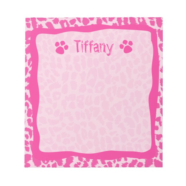 Bloc-notes personnalisé Hot Pink Leopard Cheetah (Devant)