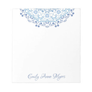 Bloc-notes personnalisé Mandala Bleu