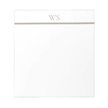 Bloc-notes personnalisé Monogramme Bar Taupe