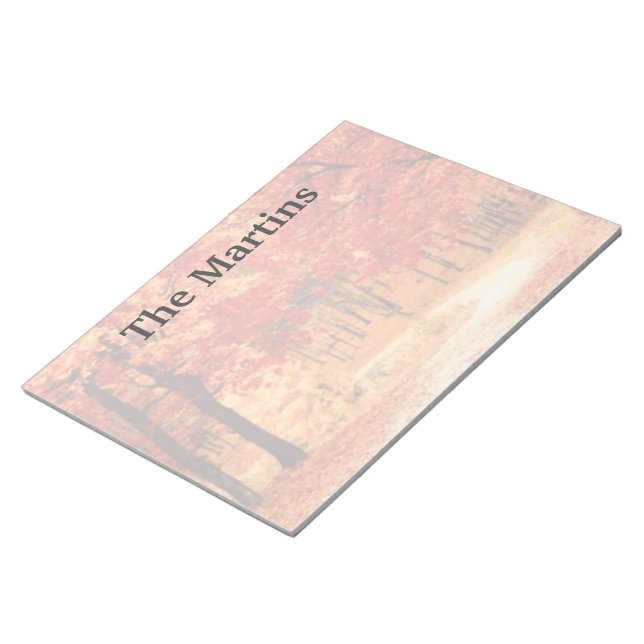 Bloc-notes personnalisé Orange Red Fall Trees (Incliné)