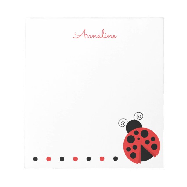 Bloc-notes personnalisé Poka Dot Ladybug (Devant)