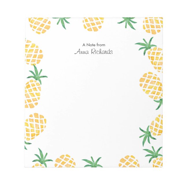 Bloc-notes personnalisé pour ananas (Devant)