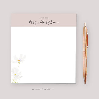 Bloc-notes personnalisé pour enseignant avec fleur