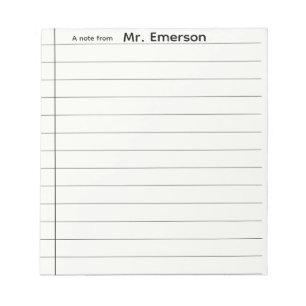 Bloc-notes personnalisé pour enseignant avec papie