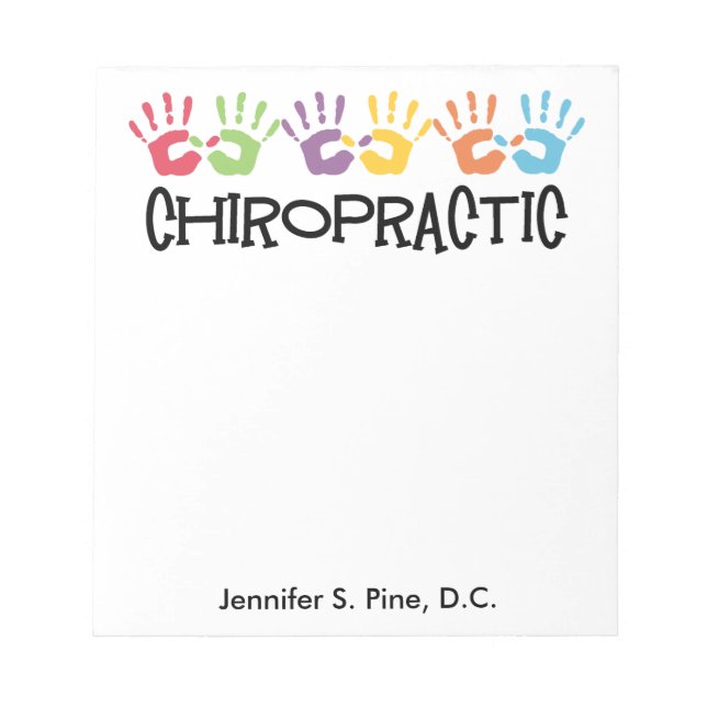Bloc-notes personnalisé pour les mains chiropratiq (Devant)