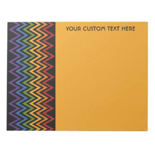 Bloc-notes personnalisé Rainbow Chevron Motif