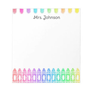 Bloc-notes personnalisé Rainbow Crayon Kindergarte