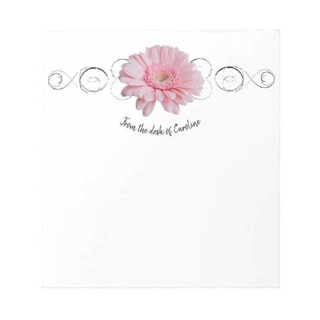 Bloc-notes personnalisé rose Gerber Daisy (Devant)