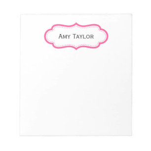 Bloc-notes personnalisé rose moderne