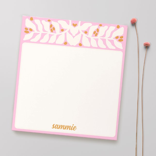 Bloc-notes personnalisé rose rétro (Créateur téléchargé)