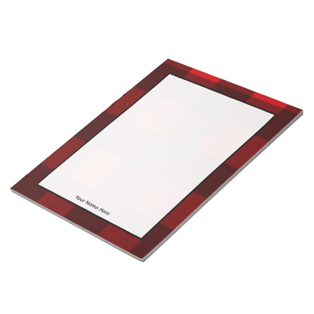 Bloc-notes personnalisé rouge et noir (Incliné)