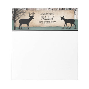 Bloc-notes personnalisé Rustique Woodsy Deer