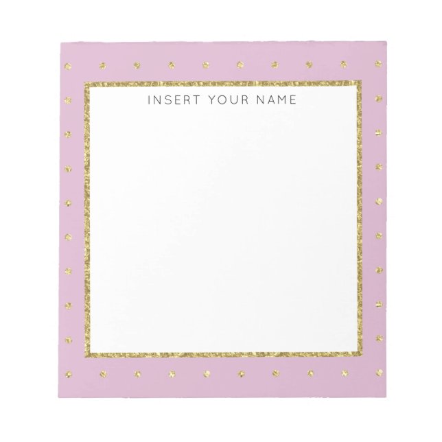 Bloc-notes personnalisé Soft Pink & Gold 5,5 pouce (Devant)