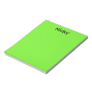 Bloc-notes personnalisé vert citron