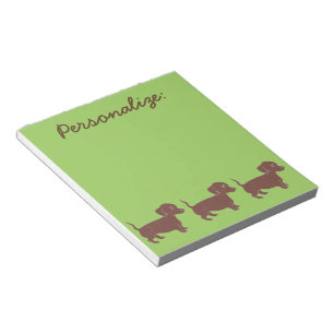 Bloc-notes personnalisé vert Dachshund