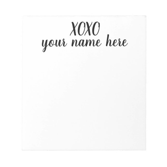 Bloc-notes personnalisé XOXO (Devant)