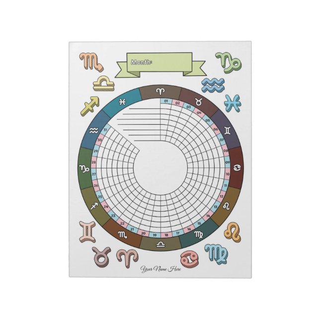 Bloc-notes personnalisé Zodiac Habit Tracker (Tourné)