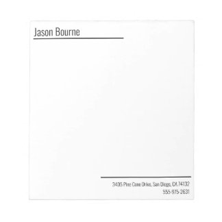 Bloc-notes personnel minimaliste moderne