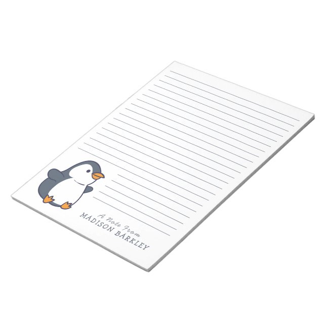 Bloc-notes personnel pour enfants Penguin (Incliné)