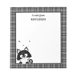 Bloc-notes Plaid Cute Raccoon