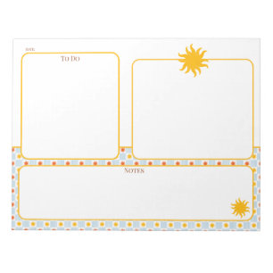 Bloc-notes planificateur à accents soleil dorés