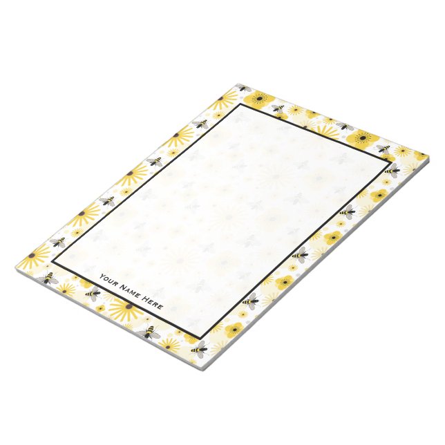 Bloc-notes Pois et fleurs d'abeilles (Incliné)