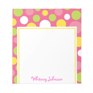 Bloc-notes Polka couleur rose