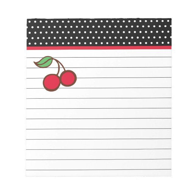 Bloc-notes pour cerise rétro (Devant)